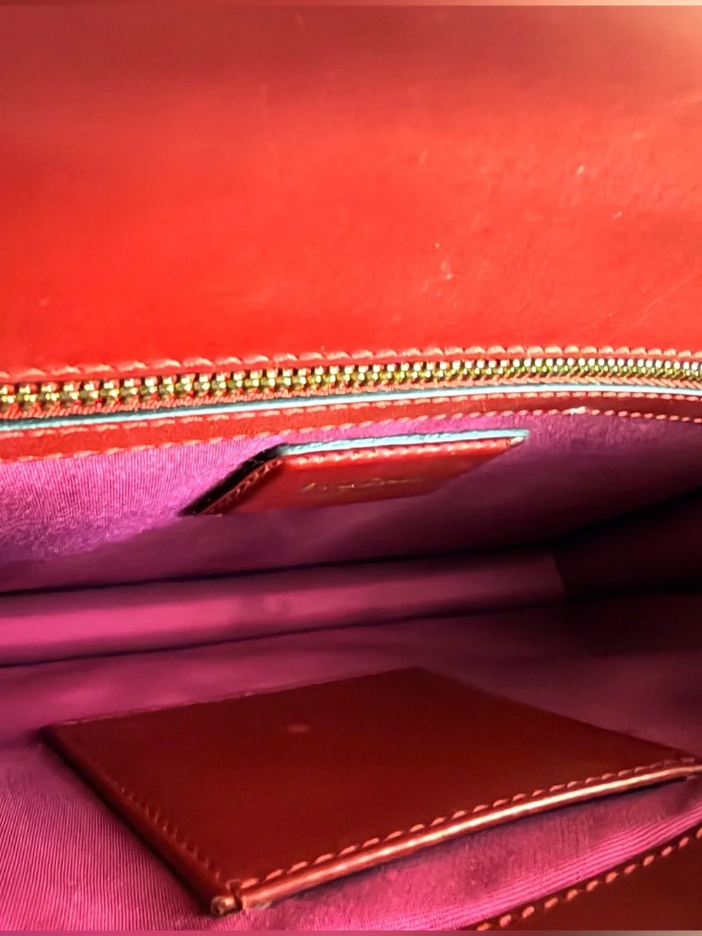 BVLGARI Serpenti Forever Ruby Red Leather Shoulder Bag Snake Chain Pristine - Picture 8 of 13